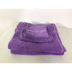 Vintage Purple Bath Towels Set of 5